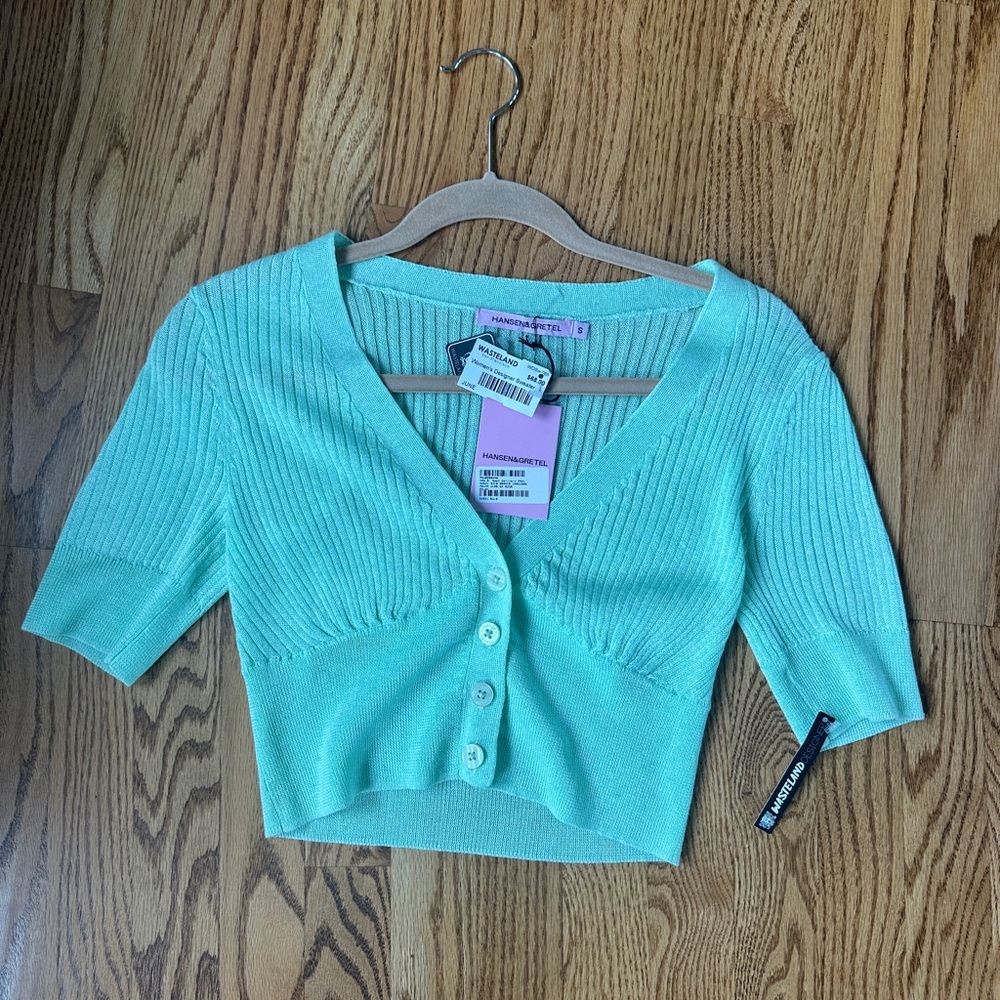 Mint Green Ribbed Crop Top